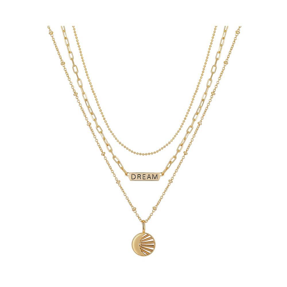 14K Gold Flash-Plated Dream Layered Pendant Necklaces商品第1张图片规格展示
