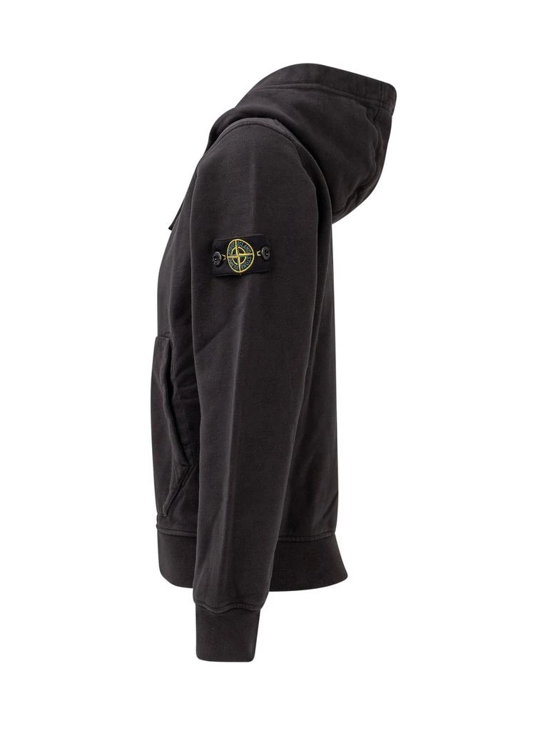 商品Stone Island Junior|Stone Island Junior Logo Patch Zipped Hoodie,价格¥1396,第3张图片详细描述