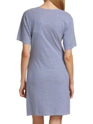 商品Theory|Front Twist Stripe Linen Cotton Tee Dress,价格¥519,第2张图片详细描述
