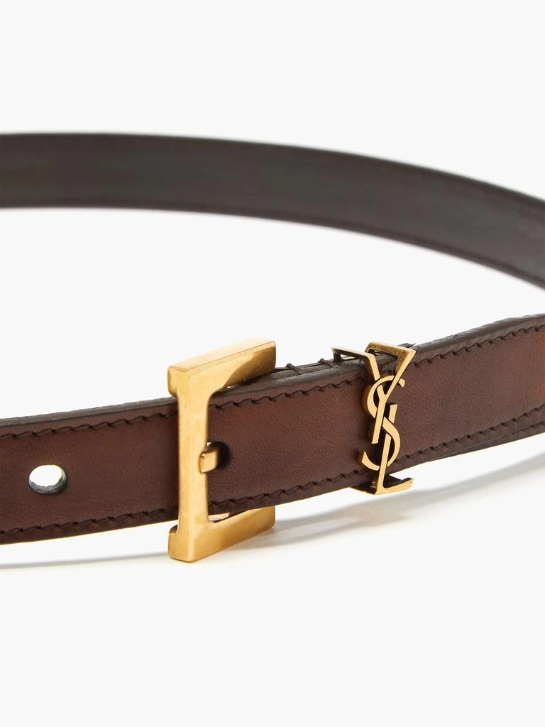商品Yves Saint Laurent|Logo-plaque leather belt,价格¥4971,第3张图片详细描述