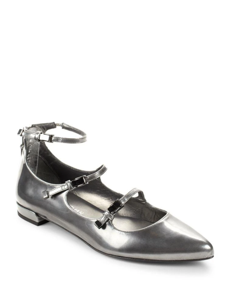 商品Stuart Weitzman|Flippy 漆皮搭扣平底鞋,价格¥789,第1张图片