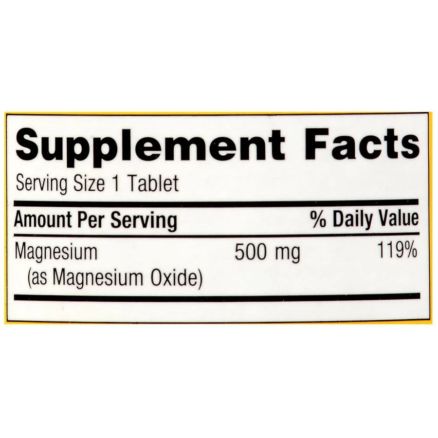 商品Finest Nutrition|Magnesium 500 mg Dietary Supplement Tablets,价格¥96,第2张图片详细描述