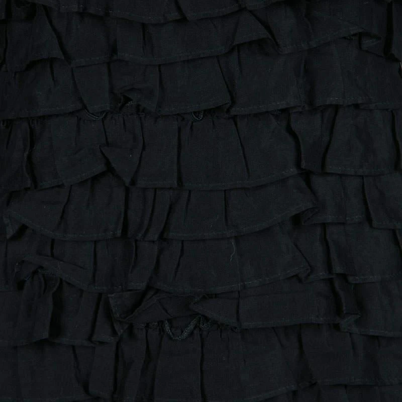 商品[二手商品] Burberry|Burberry London Black Cotton Tiered Ruffle Bottom Sleeveless Dress S,价格¥1117,第4张图片详细描述