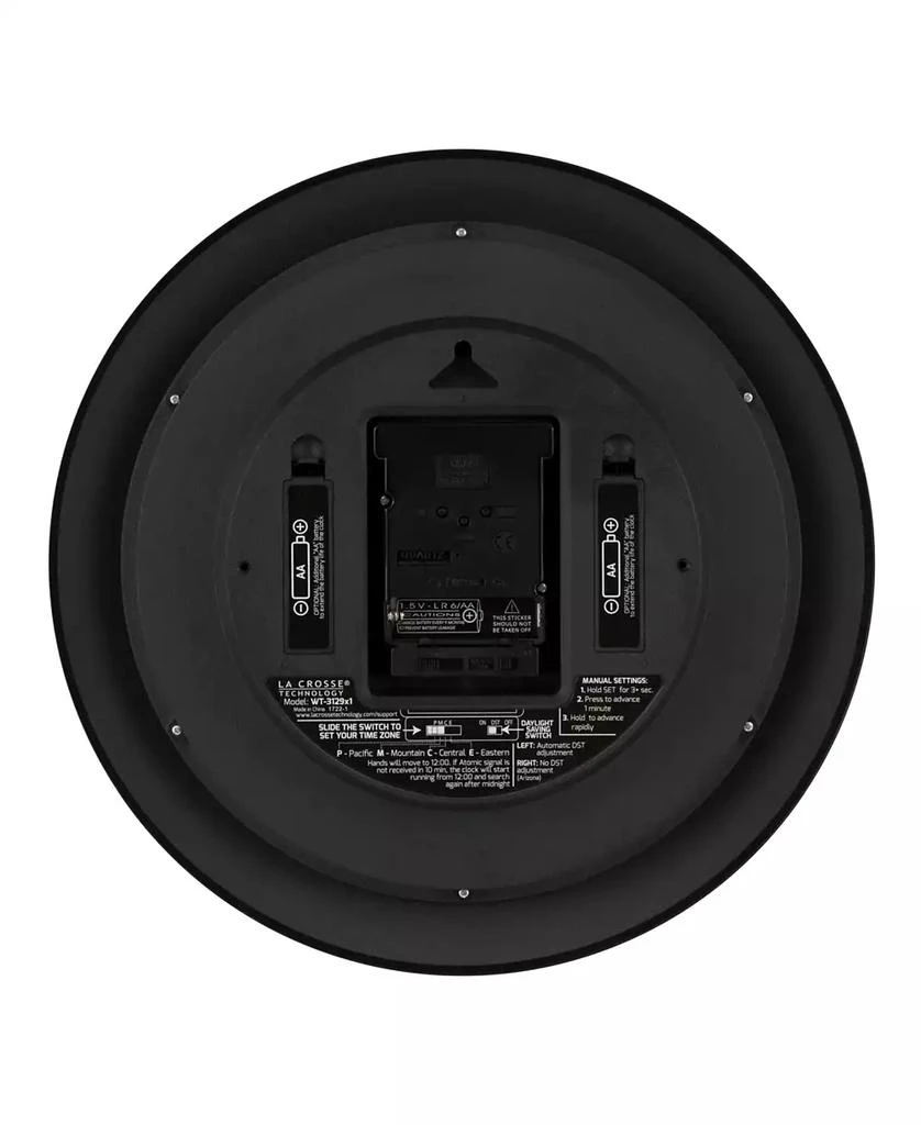 商品La Crosse Technology|WT-3129S 12" Atomic Analog Wall Clock,价格¥367,第3张图片详细描述