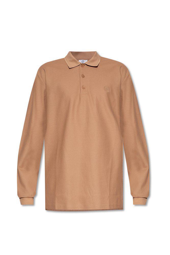 商品Burberry|Burberry Long-Sleeved Logo Embroidered Polo Shirt,价格¥2779,第1张图片