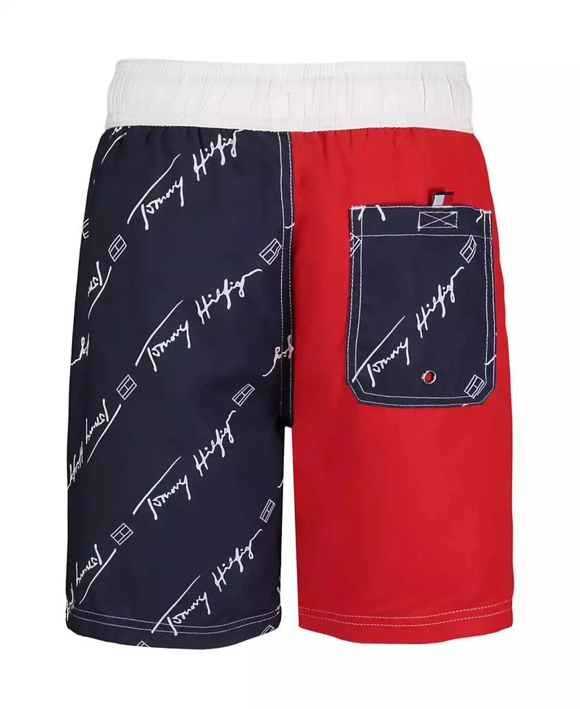 商品Tommy Hilfiger|Big Boys All-Over Print Color Block Swim Trunk,价格¥68,第2张图片详细描述