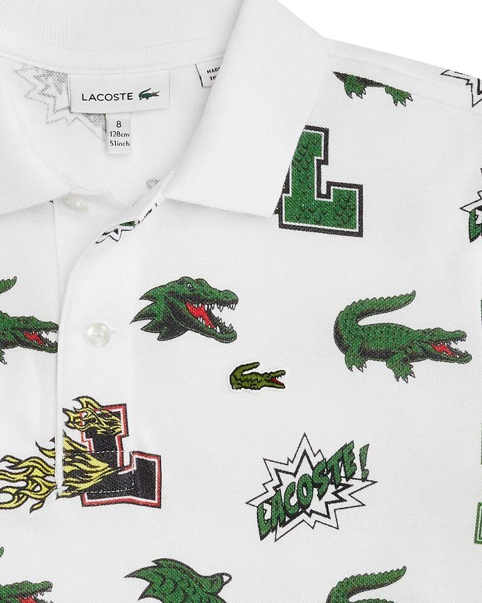 商品Lacoste|Unisex Holiday Comic Effect Crocodile Print Polo - Little Kid, Big Kid,价格¥236,第3张图片详细描述