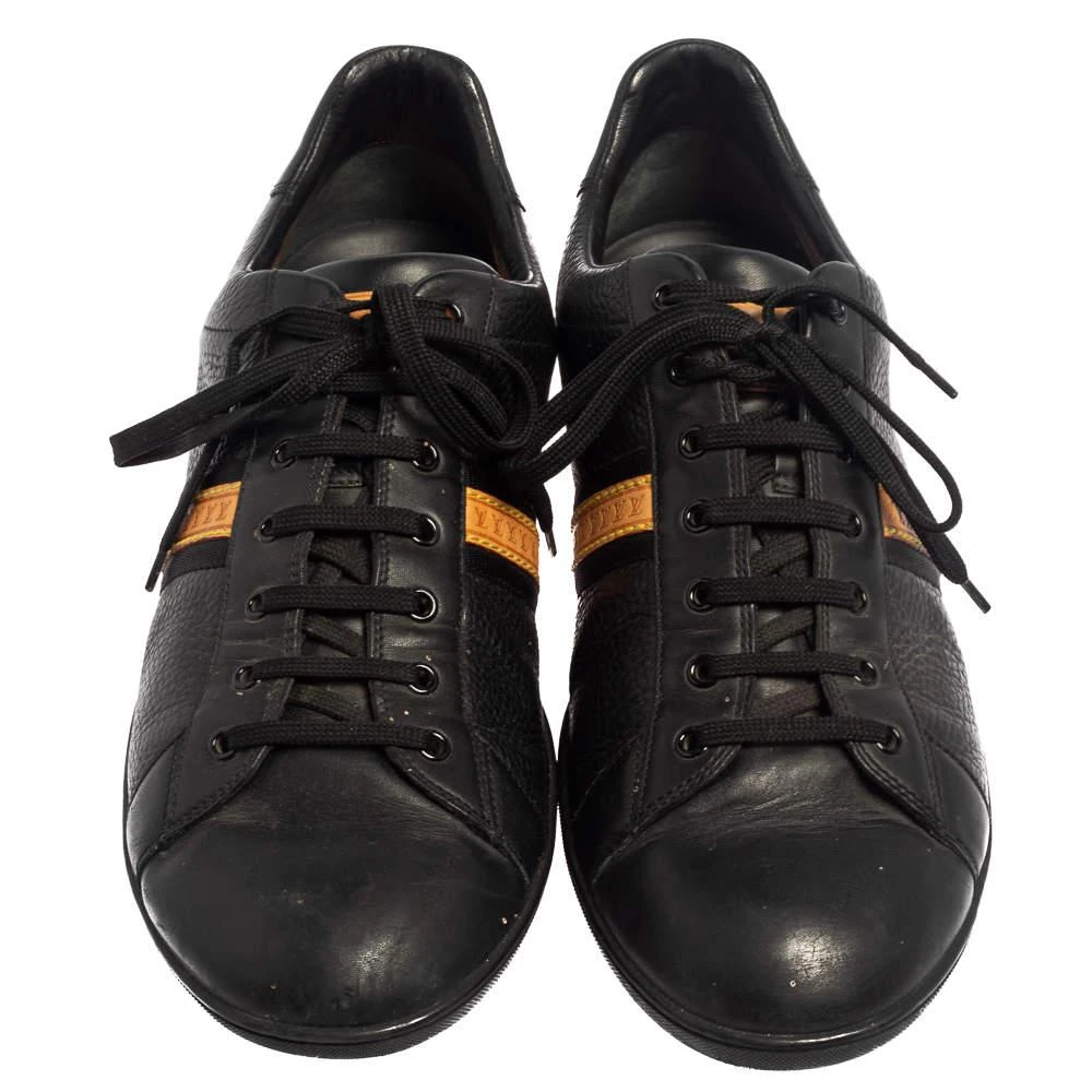 商品[二手商品] Louis Vuitton|Louis Vuitton Black  Leather Low Top Sneakers Size 45,价格¥1902,第3张图片详细描述