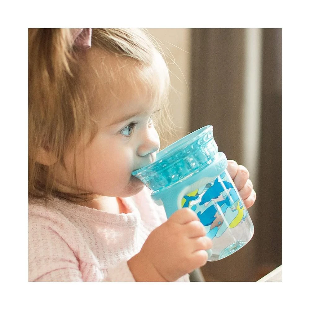 商品Nuby|No-Spill Edge 360 2 Stage Drinking Cup with Removable Handles, Whale,价格¥121,第2张图片详细描述