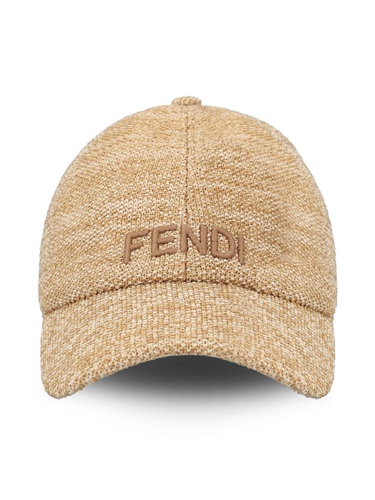 Shop Fendi Logo Embroidered Scarf-Detailed Baseball Cap on  display picture 1