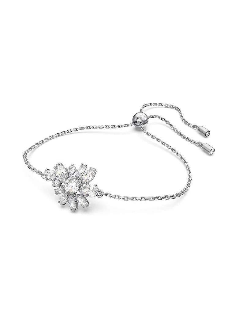 商品Swarovski|Gema Flower Rhodium-Plated & Crystal Slider Bracelet,价格¥1231,第2张图片详细描述