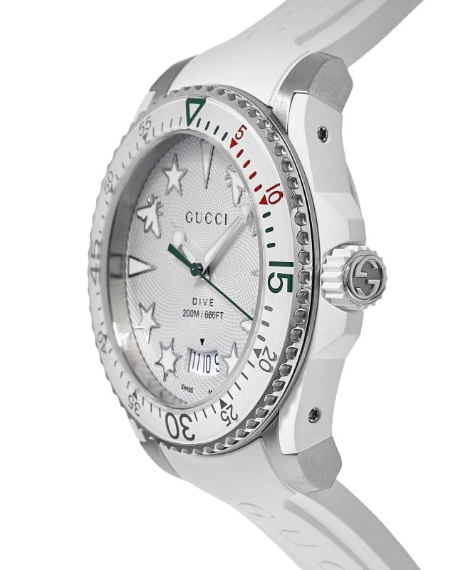 商品Gucci|Gucci Dive Silver Dial Rubber Strap Men's Watch YA136337,价格¥7918,第2张图片详细描述