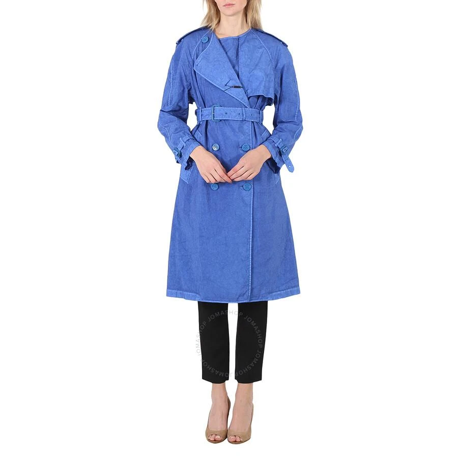 商品Burberry|Ladies Warm Royal Blue Collarless Double Breasted Trench Coat,价格¥3644,第1张图片