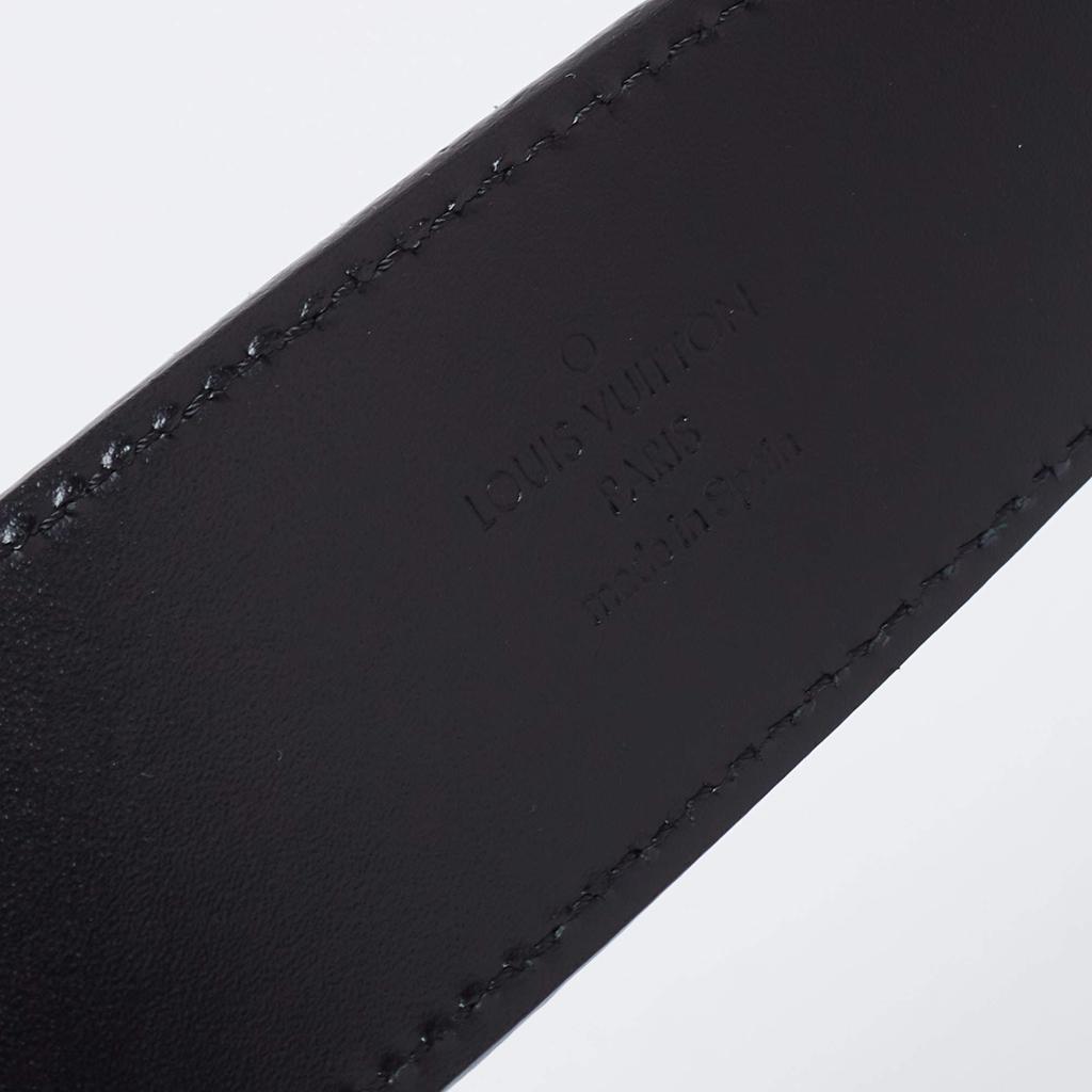 Louis Vuitton Black Mini Damier Suede LV Initiales Belt 90CM商品第4张图片规格展示