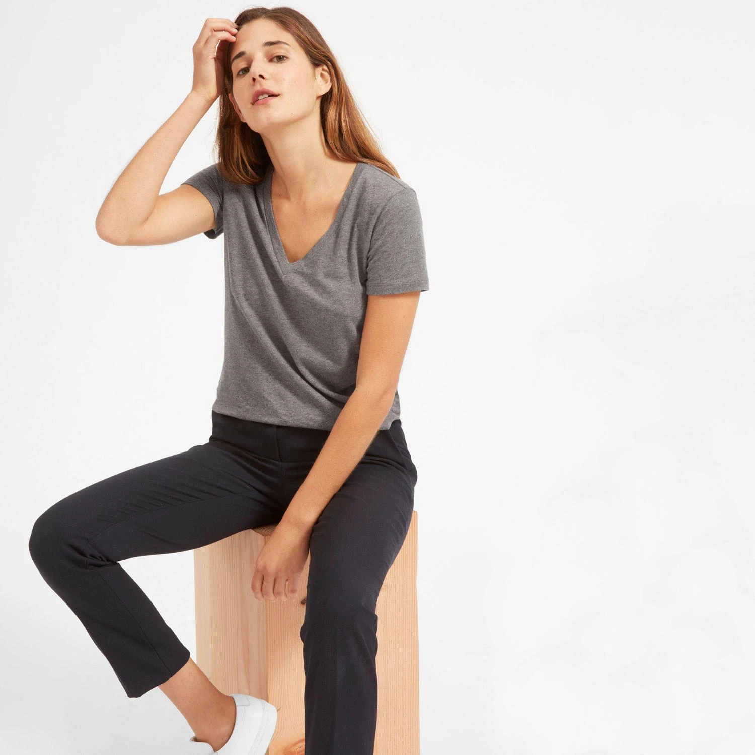 商品Everlane|纯棉V领T恤,价格¥133-¥148,第1张图片