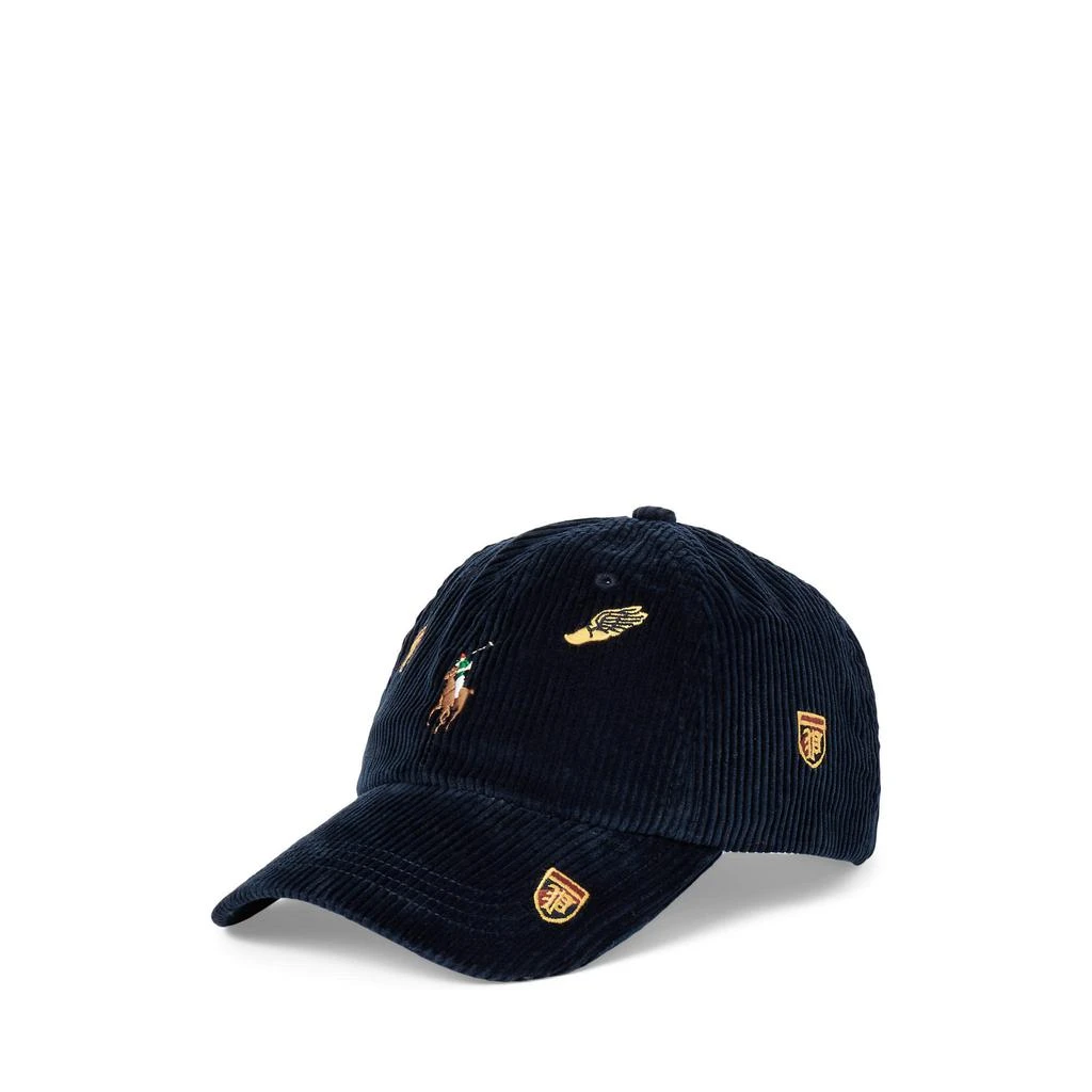 商品Ralph Lauren|Embroidered Corduroy Ball Cap,价格¥525,第1张图片