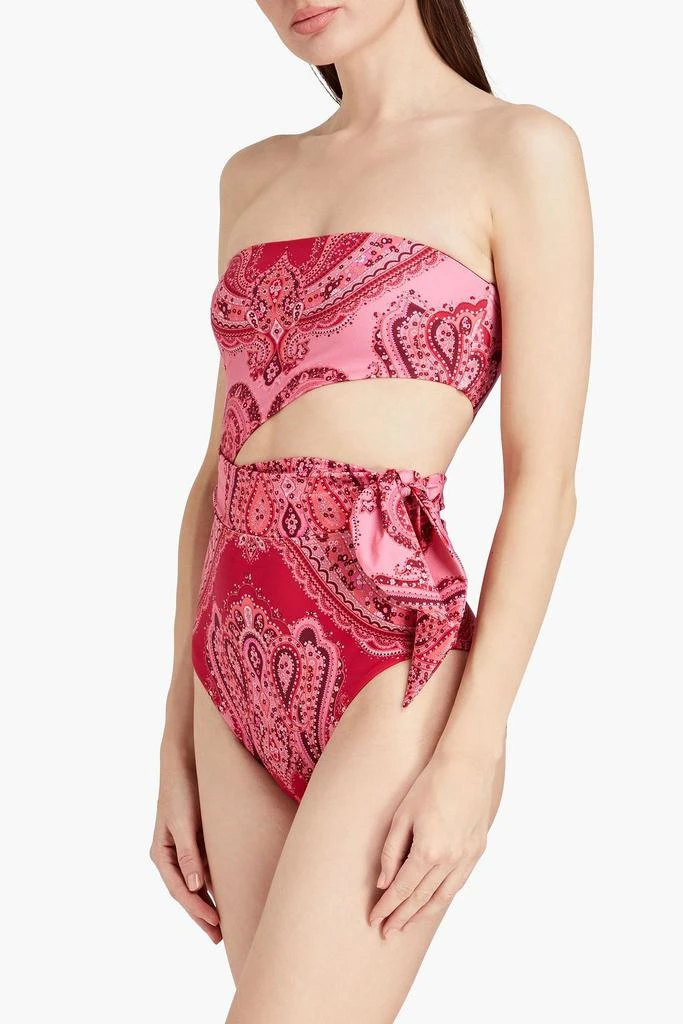 商品Zimmermann|Separates Sculpt cutout paisley-print bandeau swimsuit,价格¥1194,第2张图片详细描述