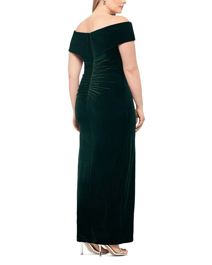 商品XSCAPE|Plus Velvet Off-the-Shoulder Gown,价格¥1498,第3张图片详细描述