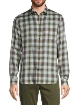 商品Vince|Multi Plaid Twill Button Down Shirt,价格¥394,第1张图片