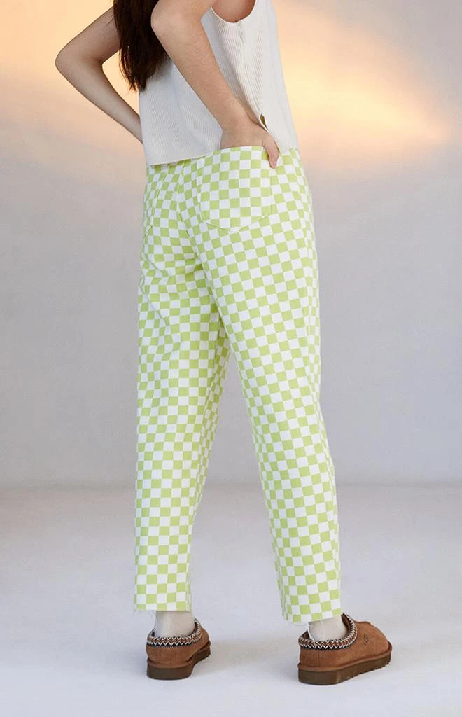 商品PacSun|Eco Lime Checkerboard High Waisted Straight Leg Jeans,价格¥133,第4张图片详细描述