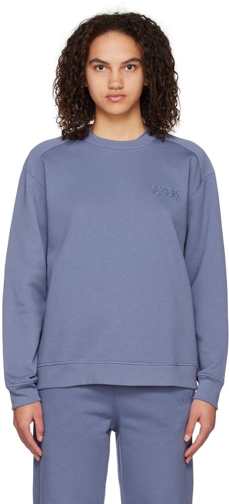 Blue Drop Shoulder Sweatshirt商品第1张图片规格展示