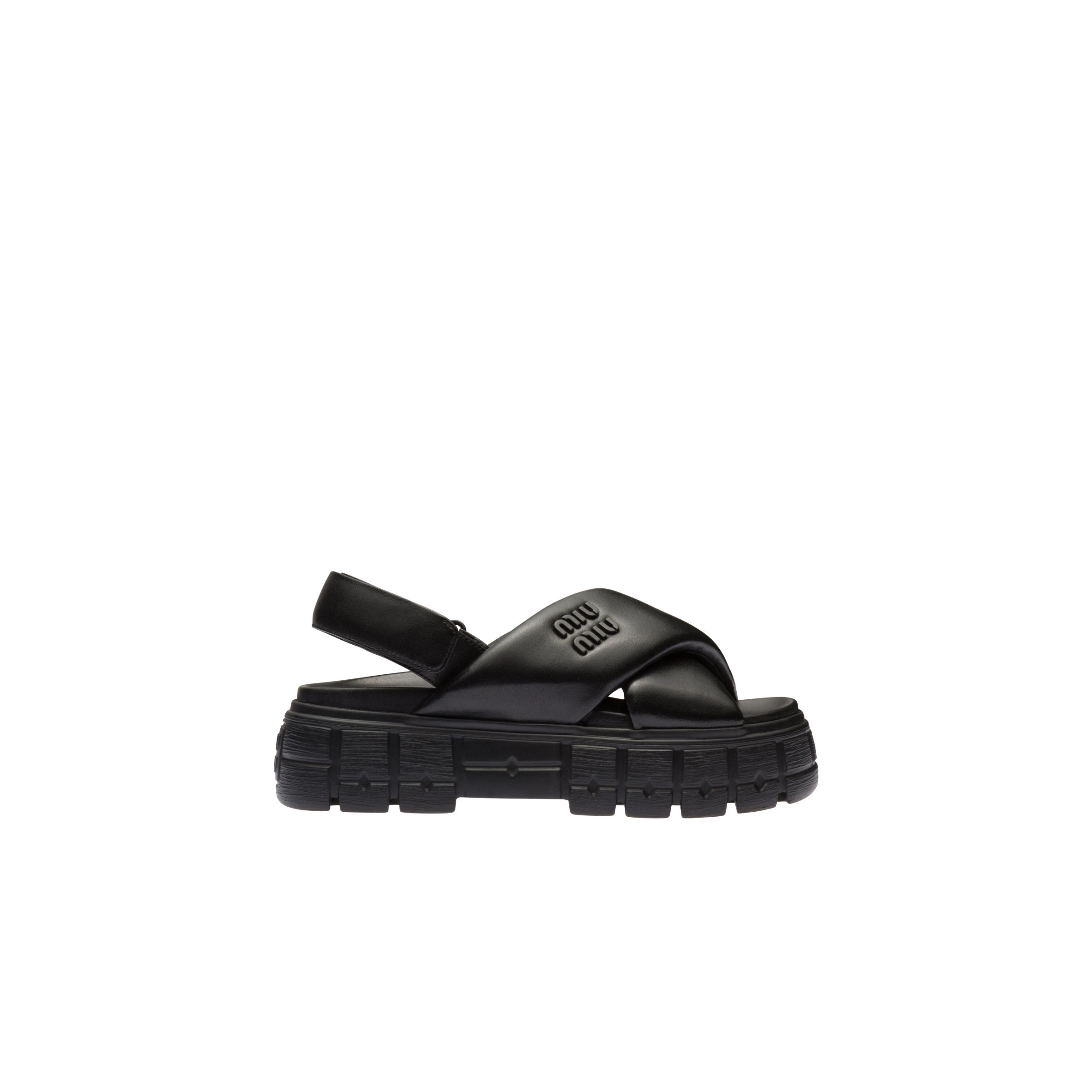 包邮包税【预售7天发货】 MIUMIU缪缪 23秋冬 女士 厚底鞋 Sandales sportives en cuir nappa 5X879D_77F_F0002_F_050 商品
