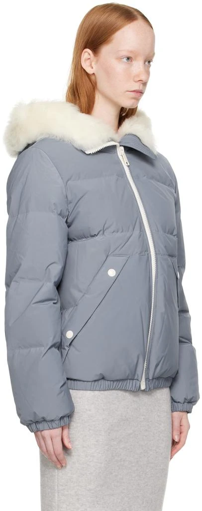 商品Yves Salomon|SSENSE Exclusive Blue Short Down Jacket,价格¥2338,第2张图片详细描述