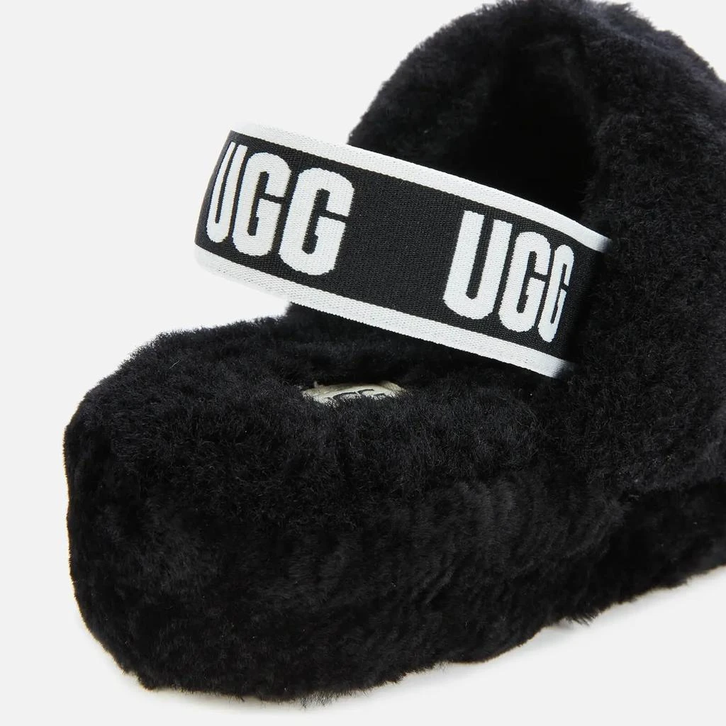 商品UGG|UGG Women's Fluff Yeah Slippers - Black,价格¥876,第4张图片详细描述