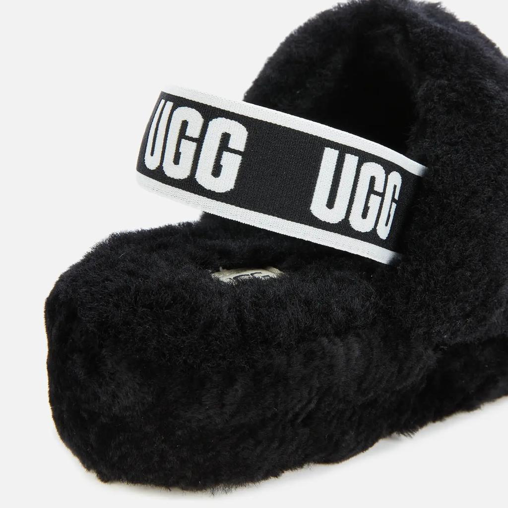 商品UGG|UGG Women's Fluff Yeah Slippers - Black,价格¥805,第6张图片详细描述