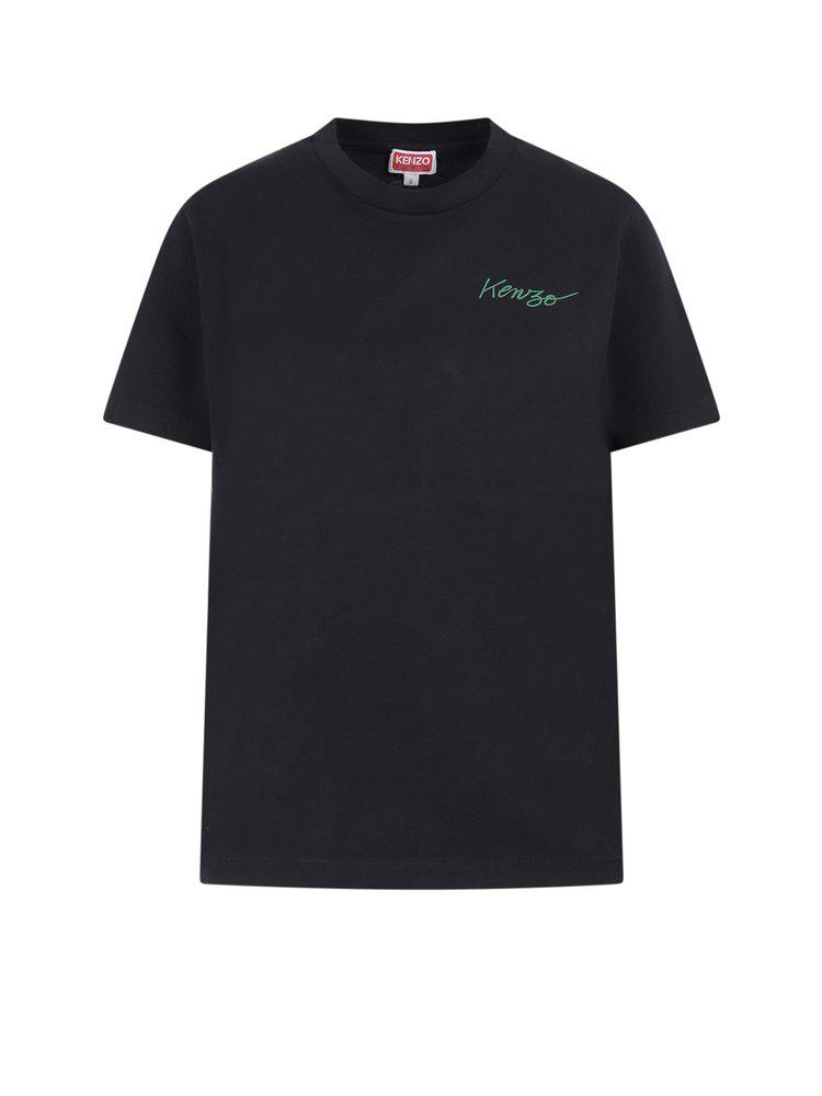 Kenzo Poppy-Embroidered Crewneck T-Shirt商品第1张图片规格展示