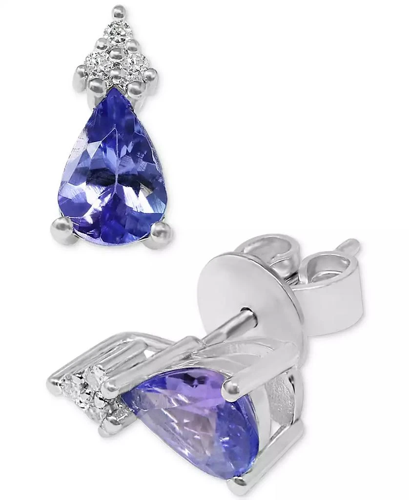 商品Macy's|Tanzanite (1-1/6 ct. t.w.) & Diamond (1/20 ct. t.w.) Stud Earrings in Sterling Silver,价格¥701,第3张图片详细描述