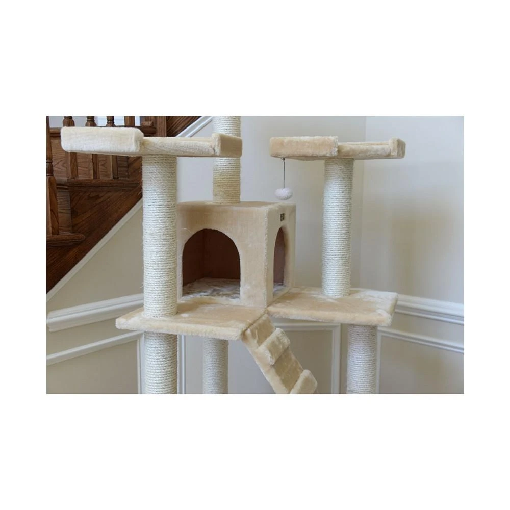 74" Multi-Level Real Wood Cat Tree With Scratching Posts 商品