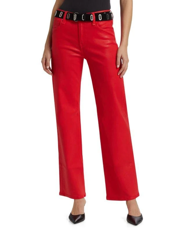 商品Hudson|Rosie Coated High-Rise Wide-Leg Jeans,价格¥787,第1张图片