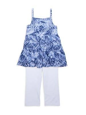 商品Calvin Klein|Little Girl's 2-Piece Tie-Dye Tunic & Leggings Set,价格¥113,第2张图片详细描述