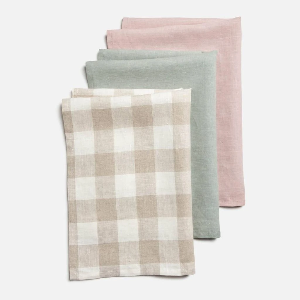 商品in homeware|ïn home Linen Tea Towel - Sage, Pink, Natural - Set of 3,价格¥74,第2张图片详细描述