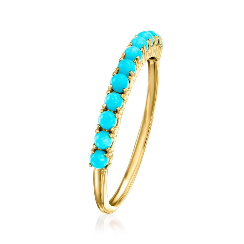 商品RS Pure|by Ross-Simons Turquoise Ring in 14kt Yellow Gold,价格¥1902,第3张图片详细描述