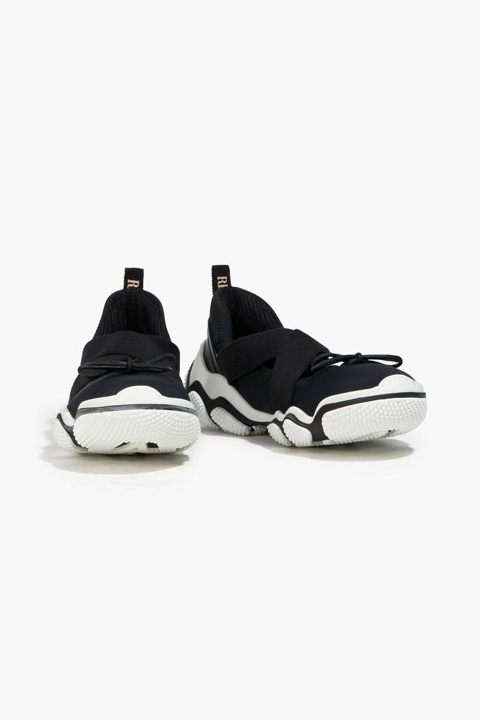 Leather-trimmed neoprene sneakers商品第2张图片规格展示