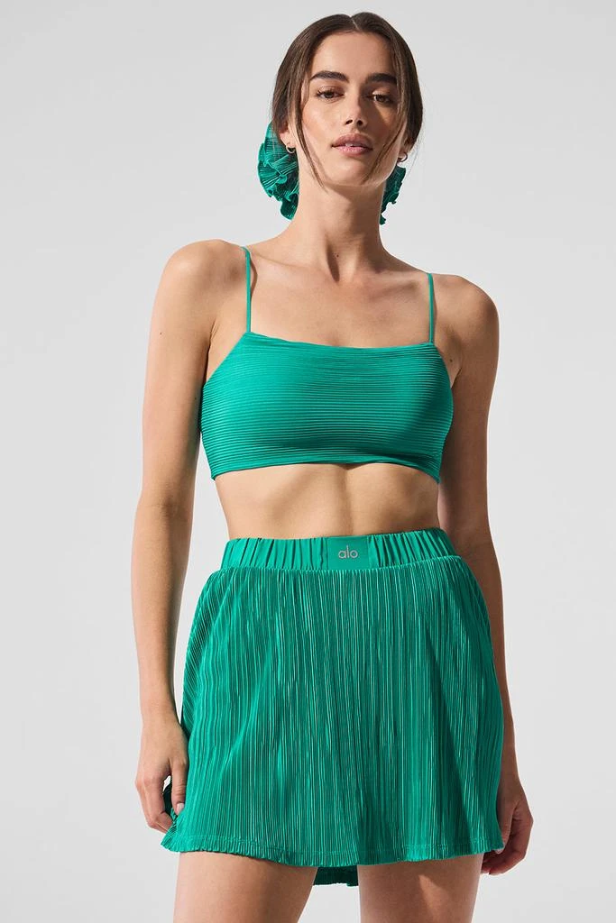 商品Alo|Micro Plisse Game On Bra - Spruce Green,价格¥521,第1张图片