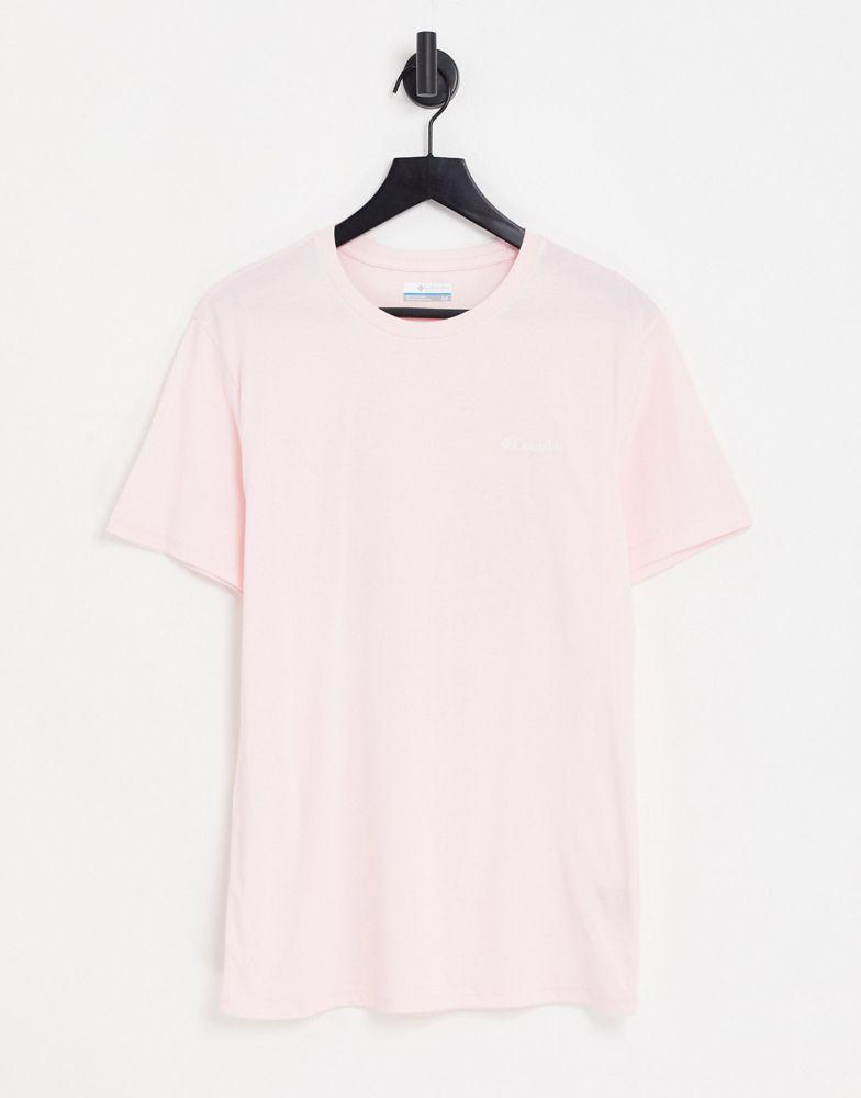 商品Columbia|Columbia Tillamook Way II back print t-shirt in pink Exclusive at ASOS,价格¥216,第5张图片详细描述