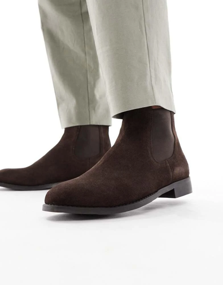 商品ASOS|ASOS DESIGN chelsea boots in brown suede,价格¥429,第1张图片