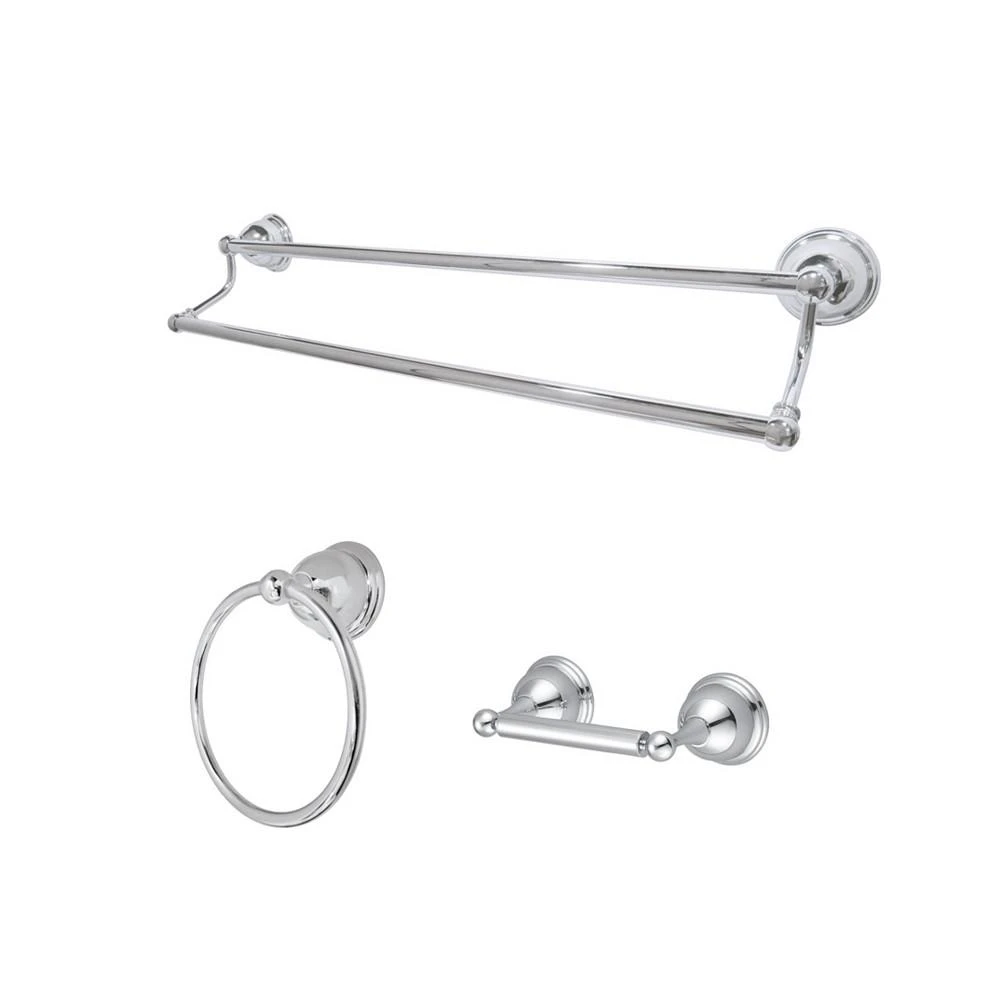 商品Kingston Brass|Restoration 3-Pc. Bathroom Accessory Set in Polished Chrome,价格¥1481,第1张图片