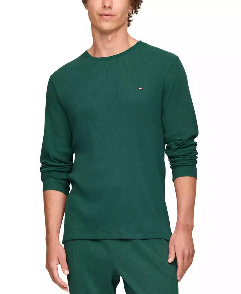 商品Tommy Hilfiger|Men's Ribbed Long-Sleeve Pajama Shirt,价格¥64,第1张图片