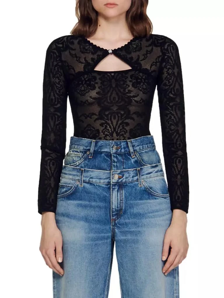 商品Sandro|Lace Bodysuit,价格¥1327,第1张图片