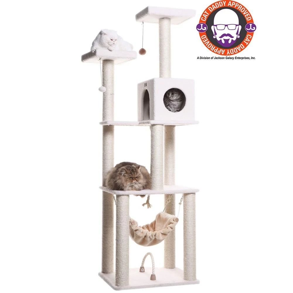 商品Macy's|Real Wood 4-Level Cat Tree, With Swing, Hammock, Condo & Perch,价格¥2262,第3张图片详细描述
