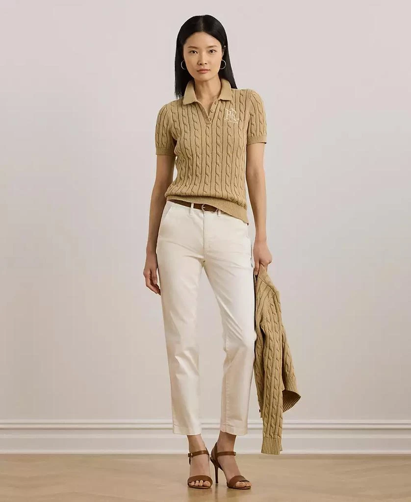 商品Ralph Lauren|Women's Cable-Knit Polo Shirt,价格¥553,第4张图片详细描述