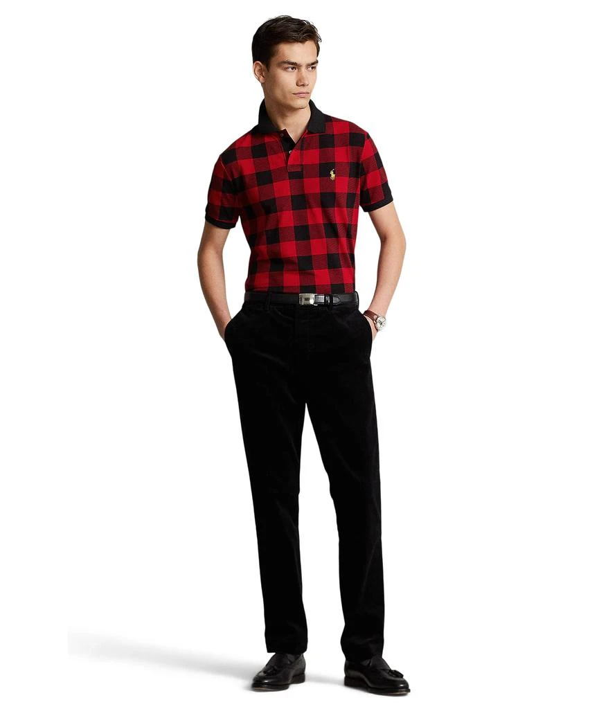 商品Ralph Lauren|Custom Slim Fit Mesh Buffalo Check Polo Shirt,价格¥931,第4张图片详细描述
