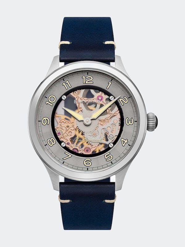 Baron Mechanical Skeleton Watch English Grey商品第1张图片规格展示