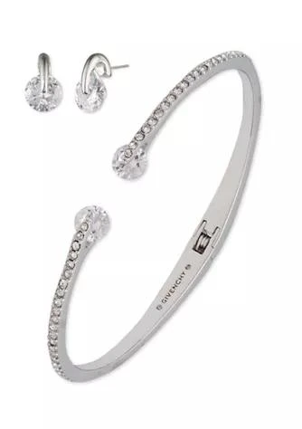 商品Givenchy|Silver Tone Crystal Floating Stone Bracelet and Earrings Set,价格¥589,第1张图片