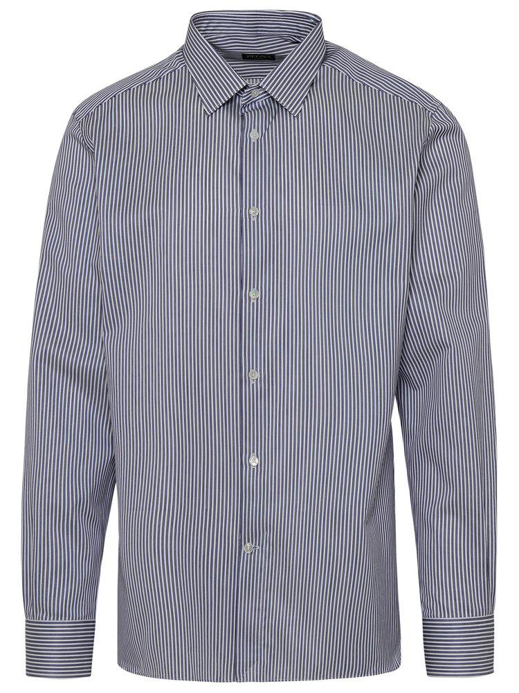 Z Zegna Striped Buttoned Long Sleeved Shirt商品第1张图片规格展示