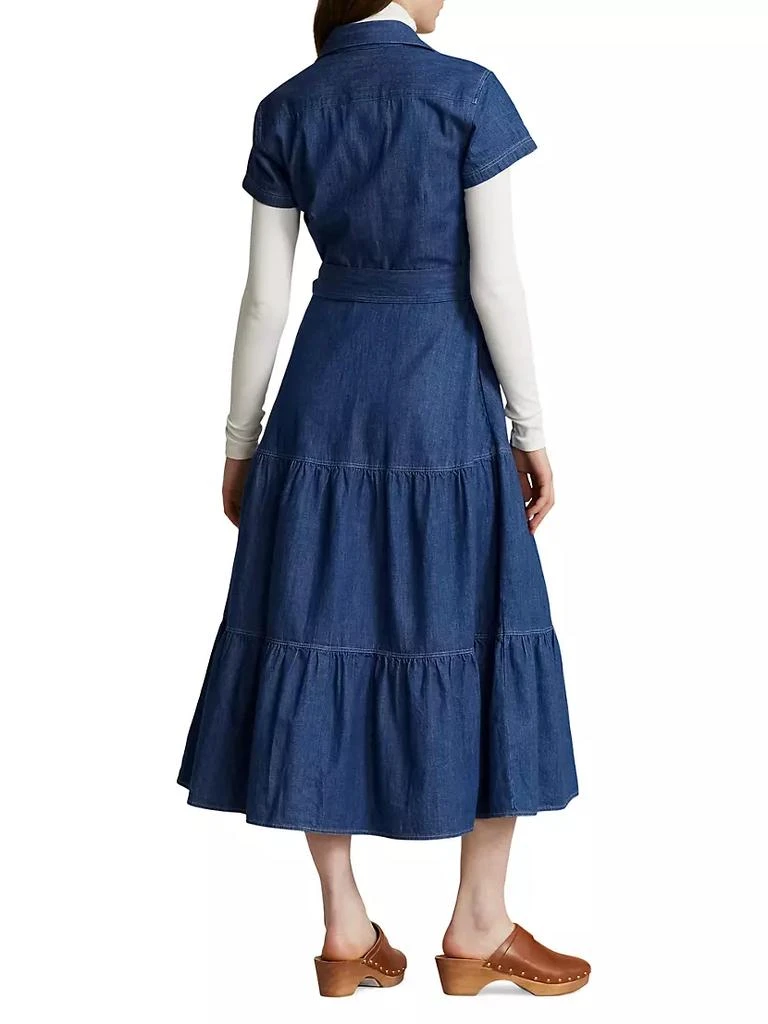 商品Ralph Lauren|Belted Tiered Denim Shirtdress,价格¥1844,第4张图片详细描述